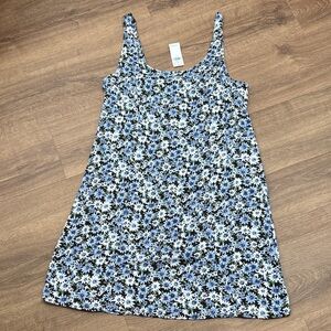 NWT American Eagle Blue Floral Sleeveless Dress Size Large